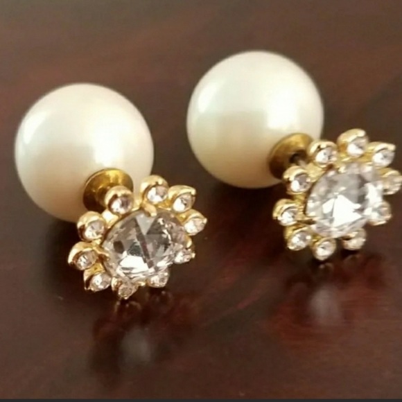 Kate Spade beautiful Reversible crystal and pearls stud earrings - Picture 6 of 10
